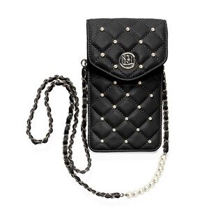 Badgley Mischka Black Quilted Phone Case